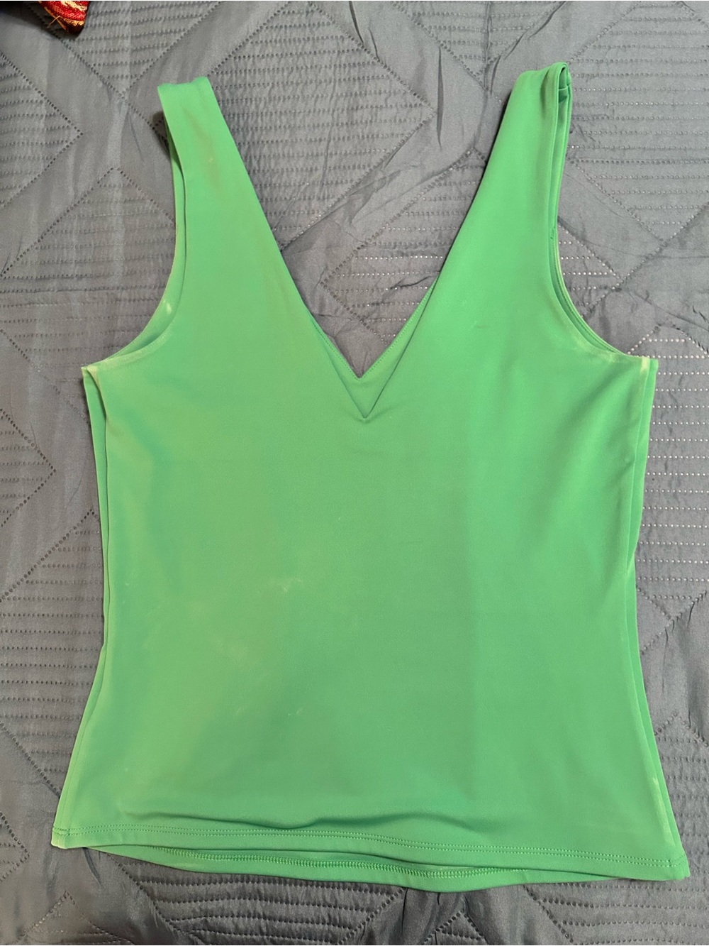 Express Women's V-Neck Green Tank Top size M